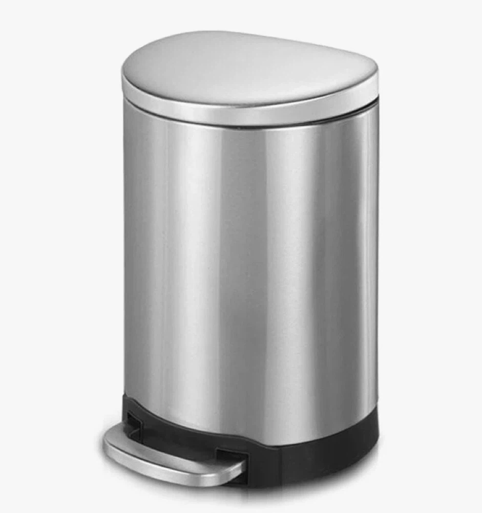Stainless Steel Step Trash Can 3.2 G 12L Silver Pedal Garbage