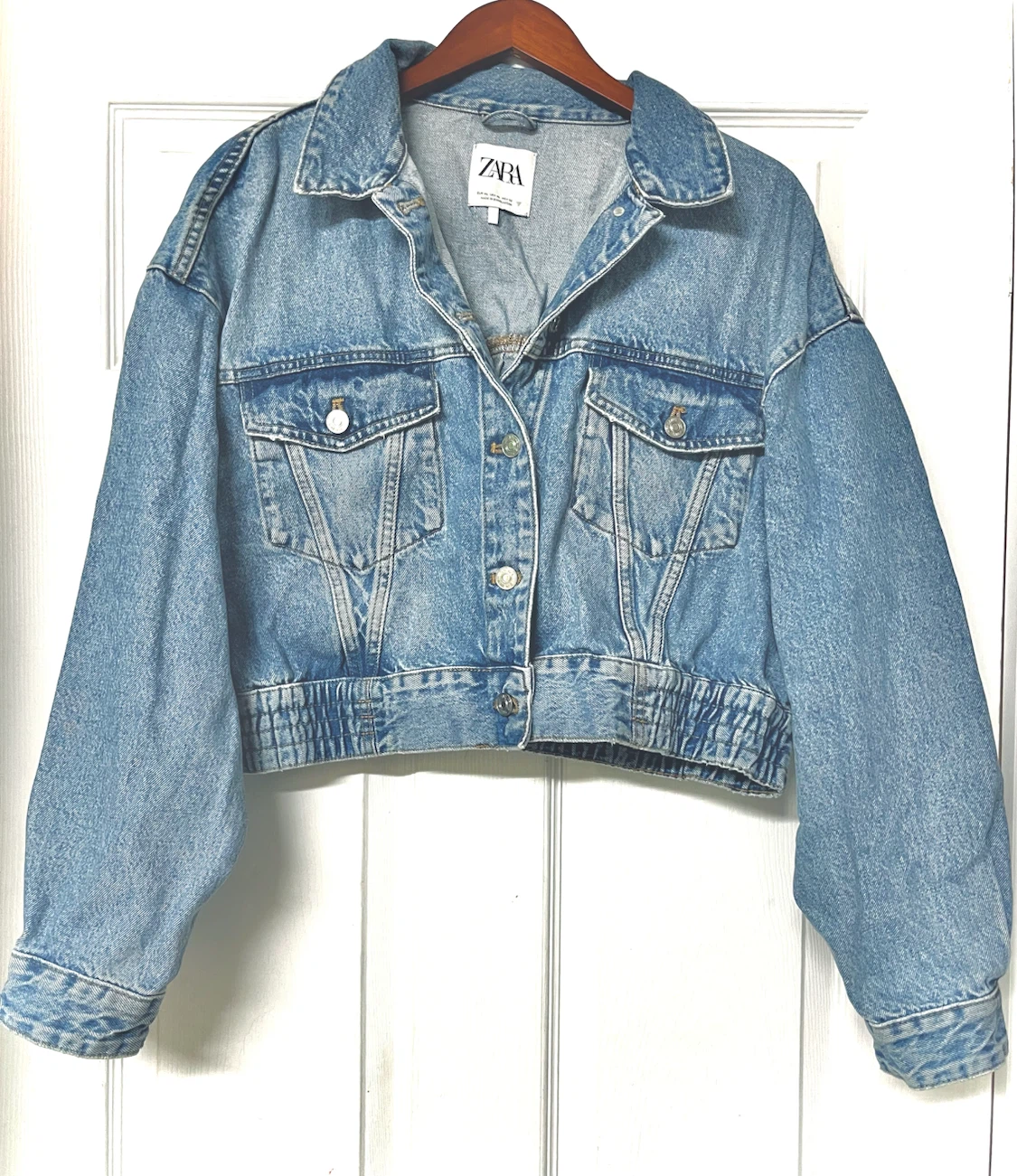 Zara Crop Denim Jacket XL