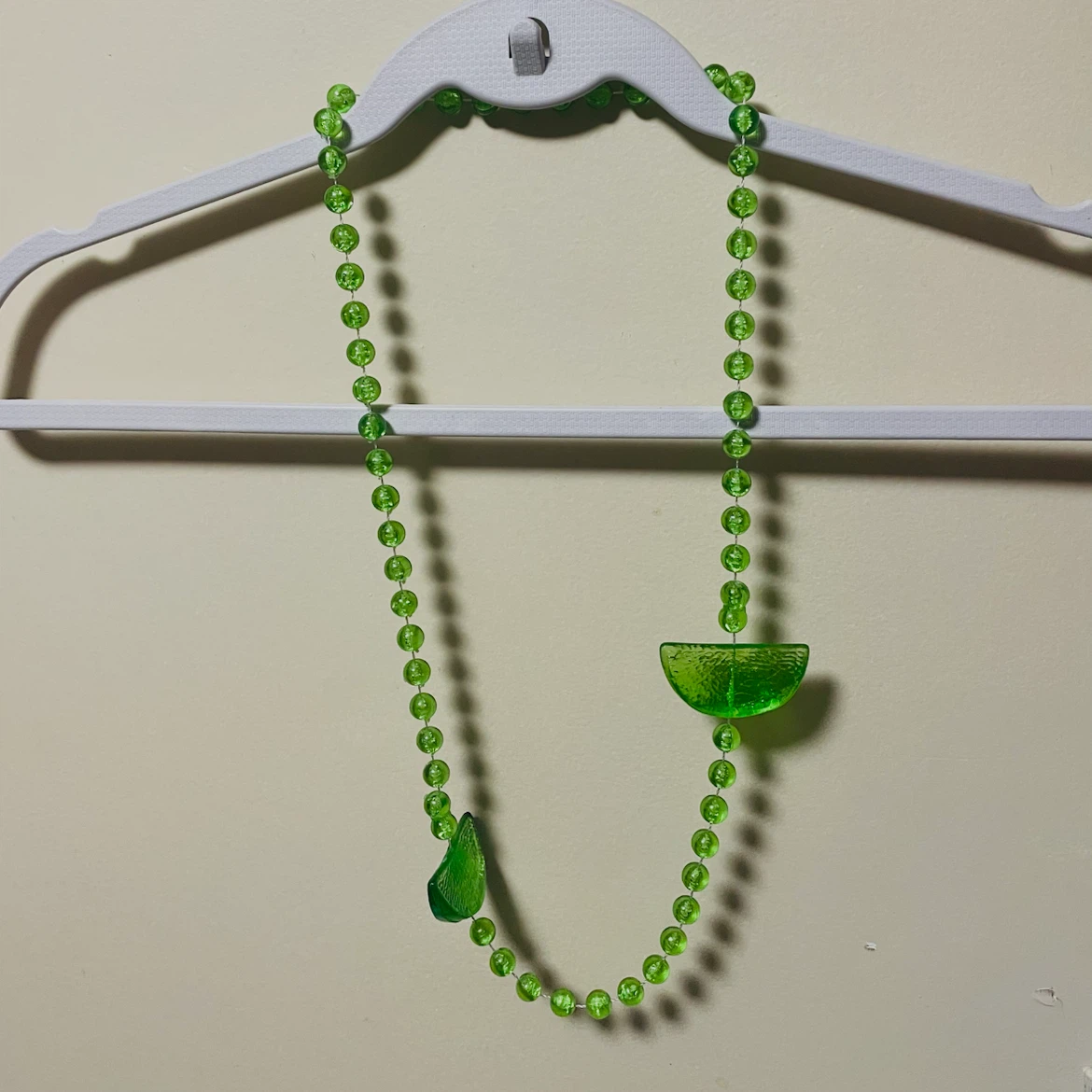 Green Bead Costume Necklace