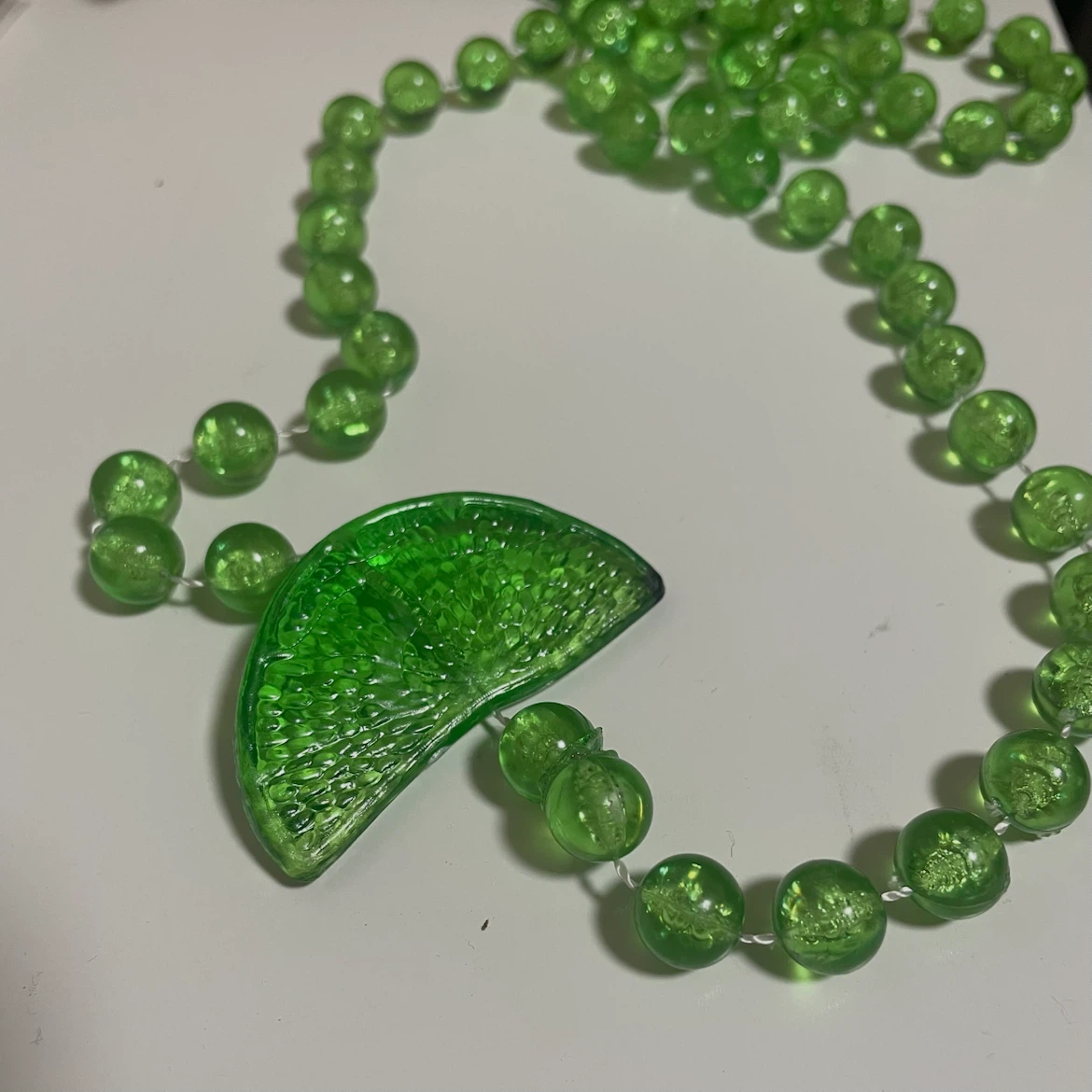 Green Bead Costume Necklace - photo 2
