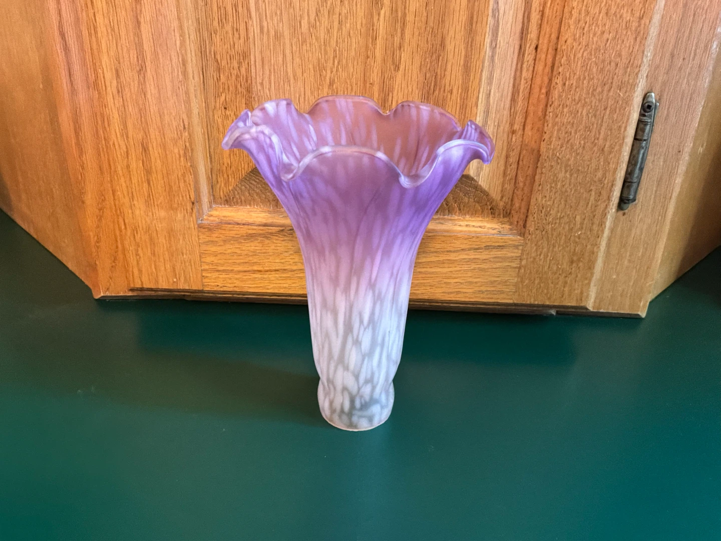 Lily Glass Flower Lamp Shade Purple & White Opalescent Pattern 🐞