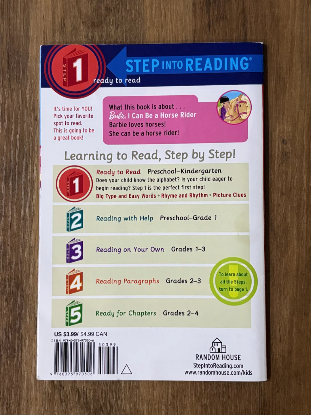 Set of 5 Level 1 and 2 Barbie Step Into Reading Books - photo 5
