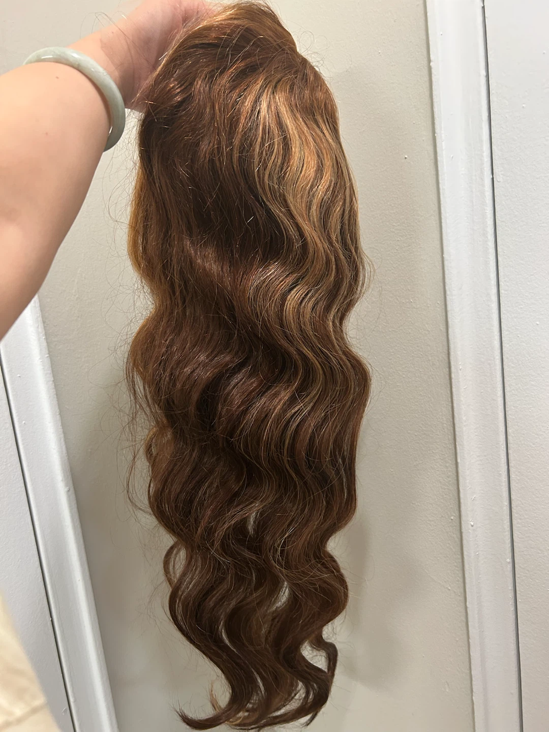 26" Brand New Human Hair Lace Front Wig - Honey Brown Highlights