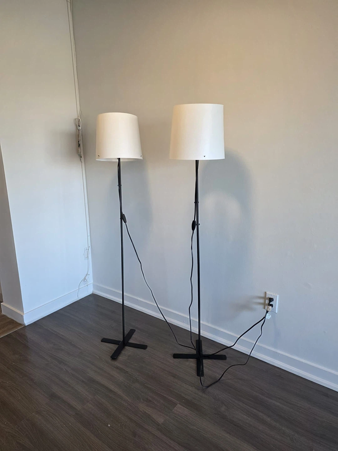 Set of Two Black Floor Lamps