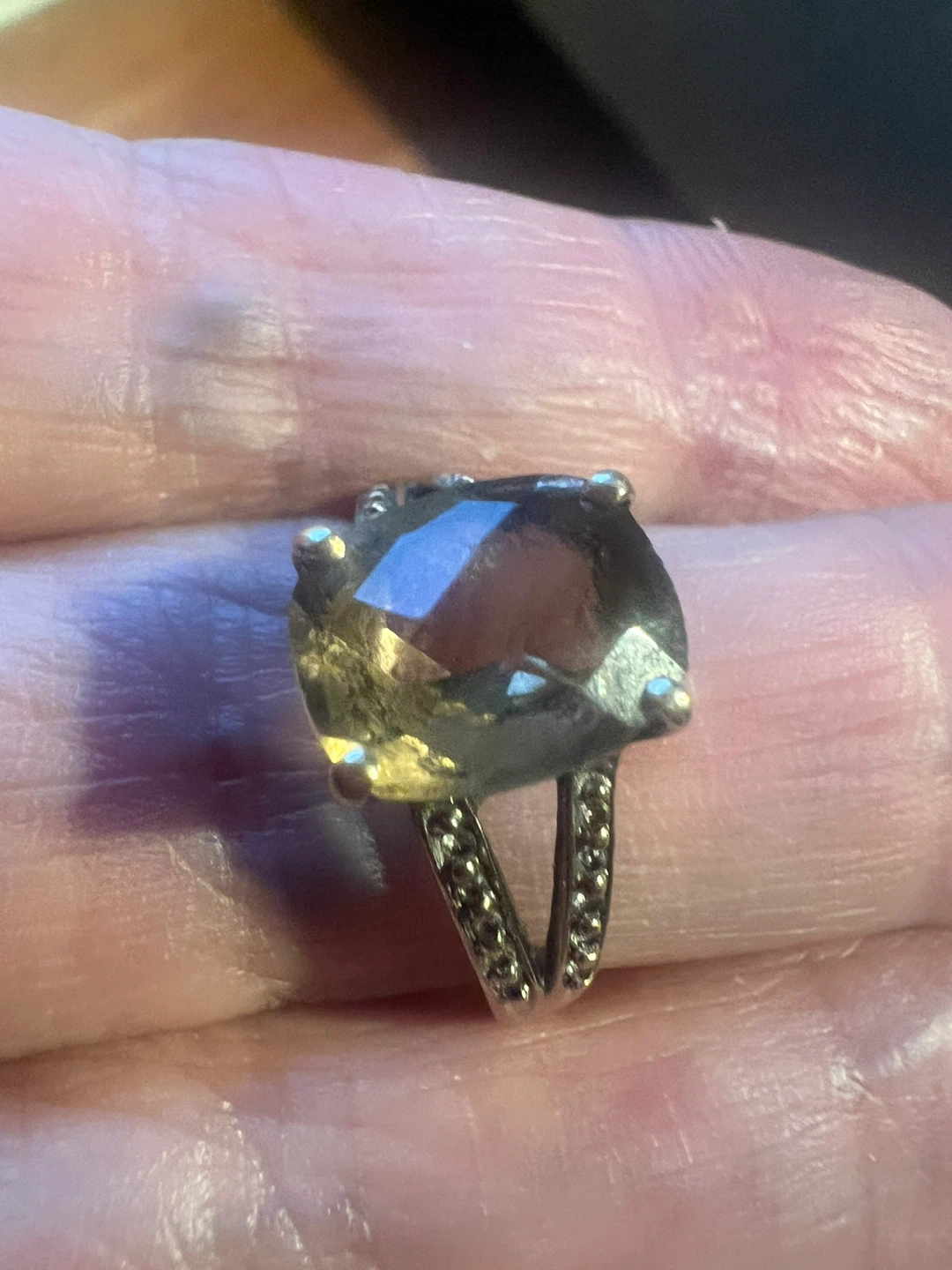 10 k smoky topaz and diamonds ring size 6.5-7 - photo 3