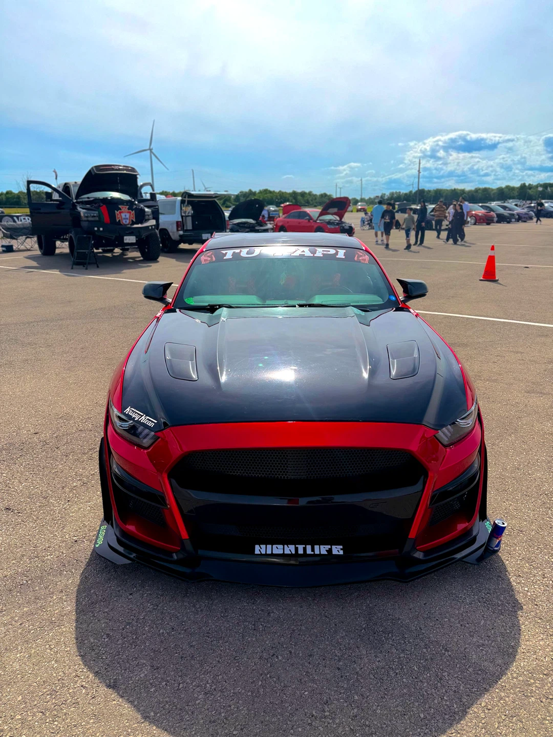 Ford Mustang black hood