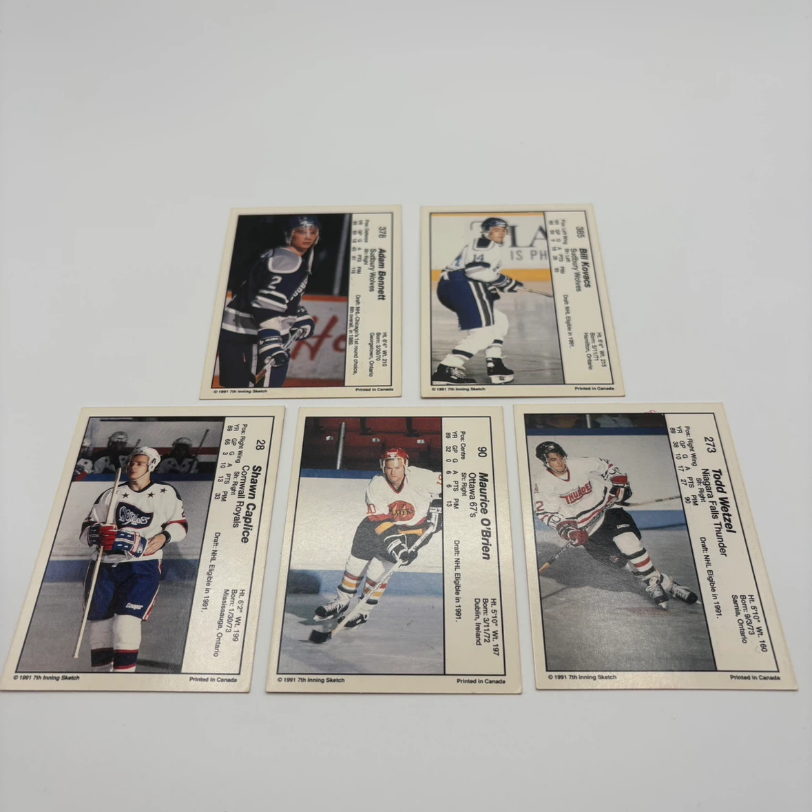 Lot of 5 1991 7th Inning Sketch OHL Hockey Cards - photo 2