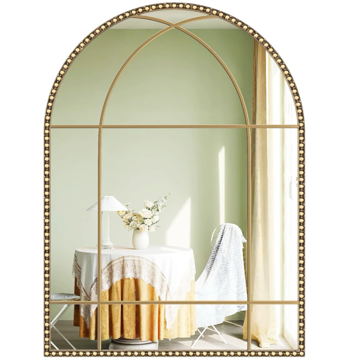 Wiserset Arched Gold Antique Mirror, 28" X 40"