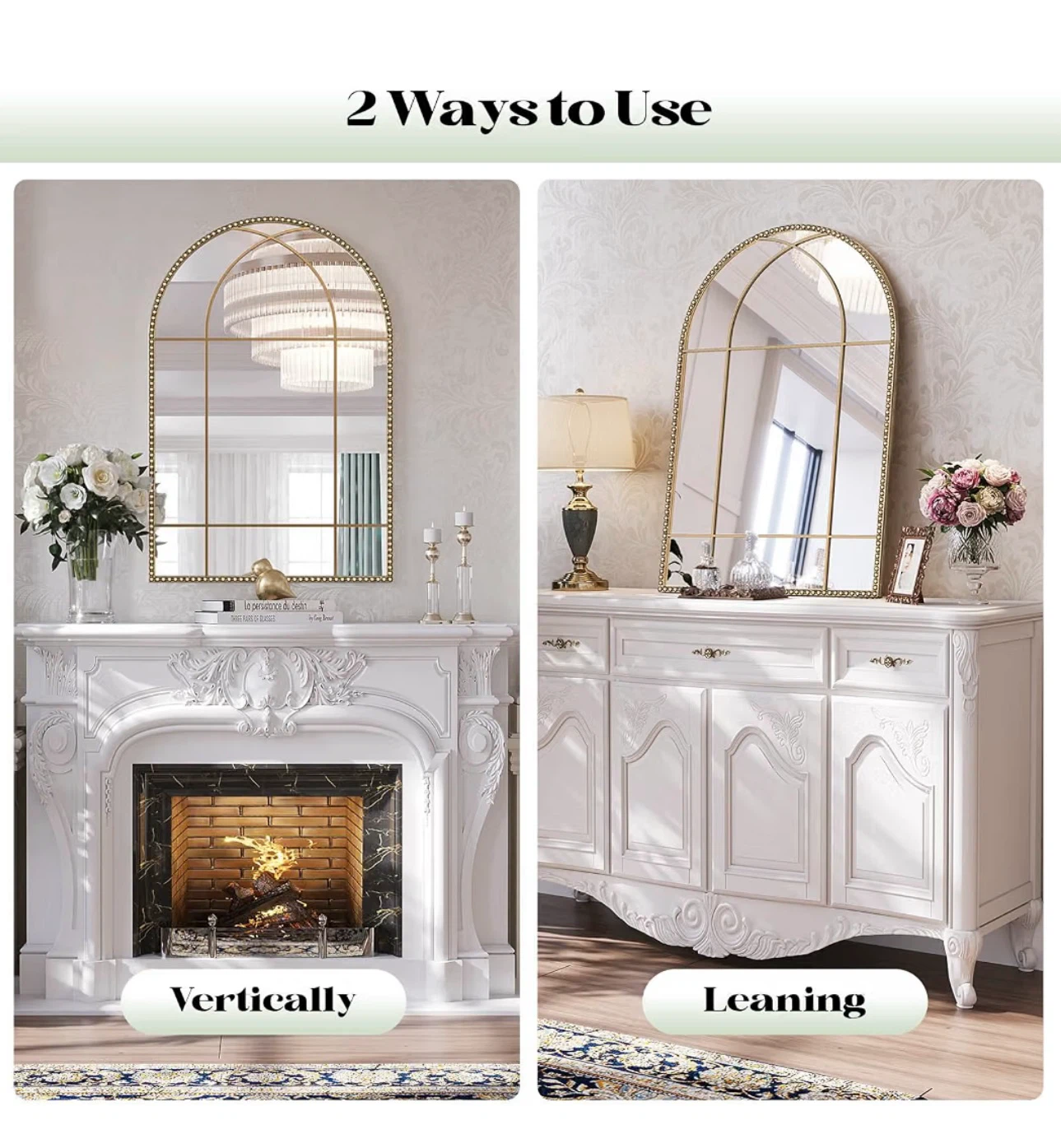 Wiserset Arched Gold Antique Mirror, 28" X 40" - photo 5