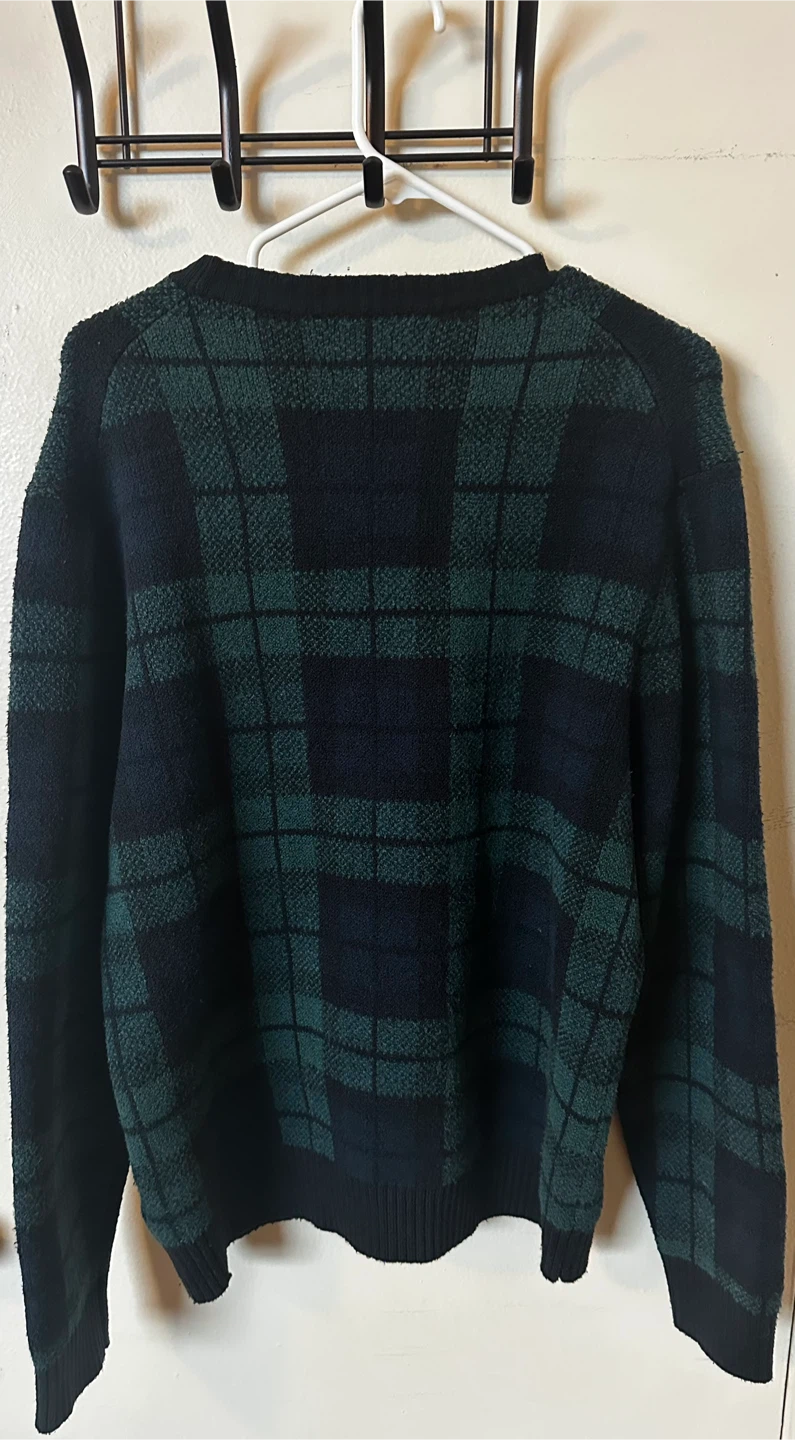 Old Navy Green and Black Plaid Sweater - photo 2