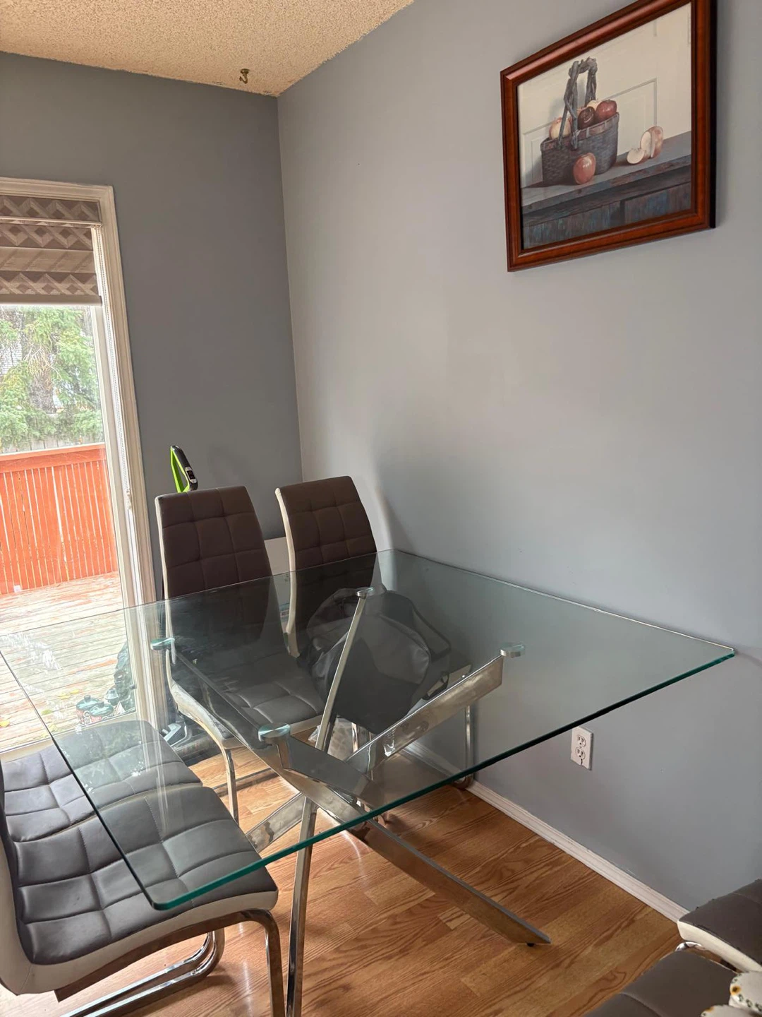 Modern Glass Dining Table with Grey Chairs - photo 2