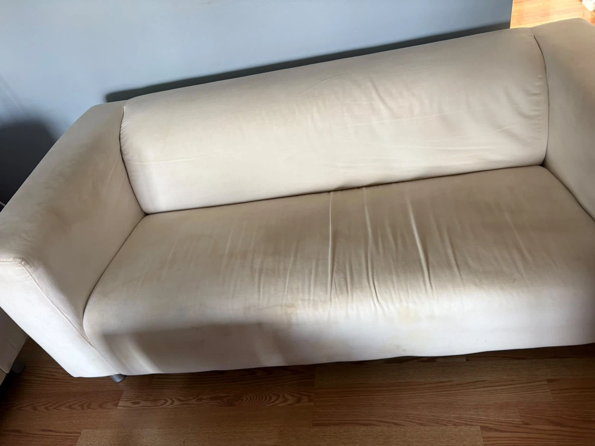 Off-white three-seater sofa - photo 2