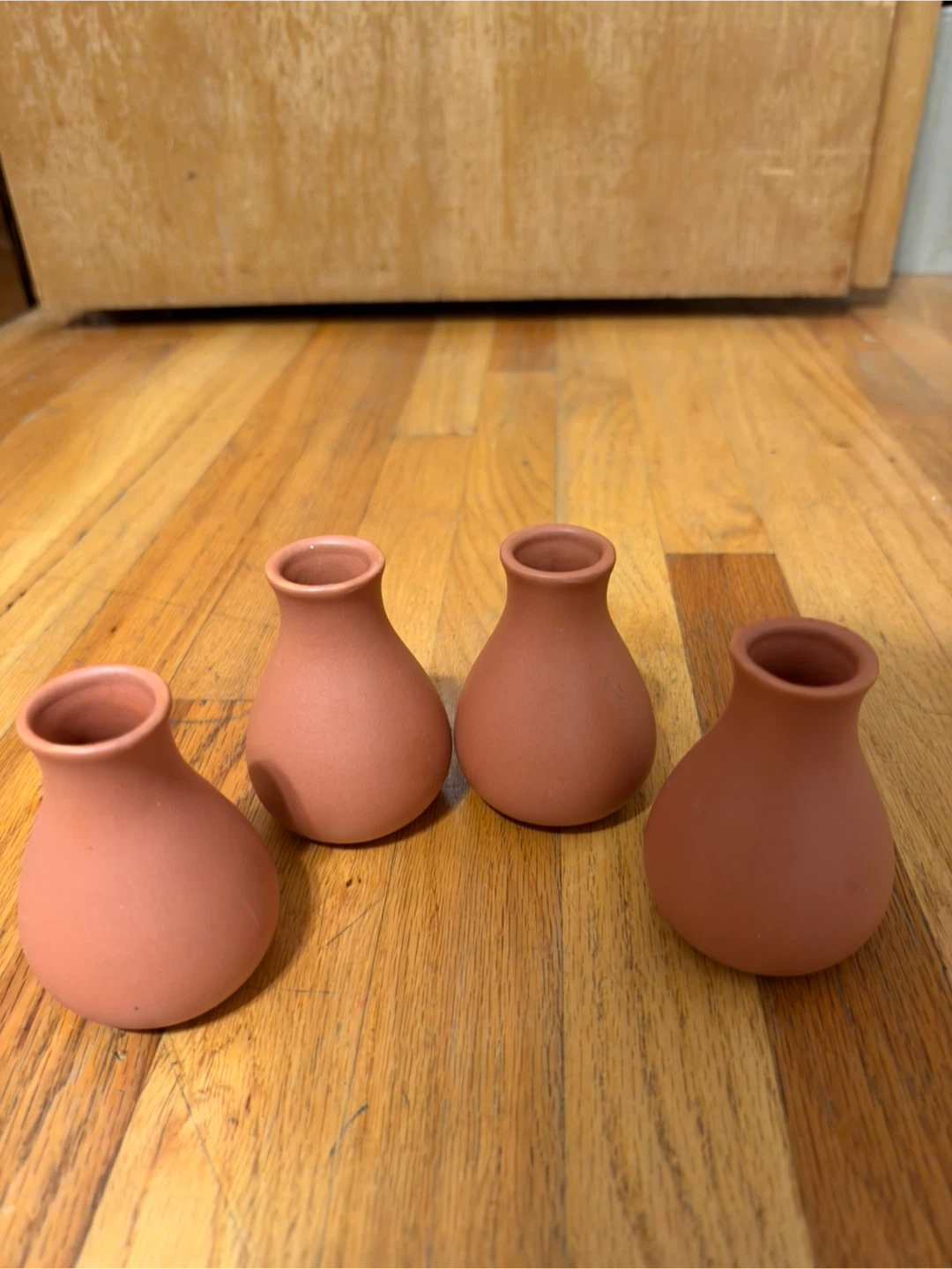 Set of 4 Small Terracotta Vases