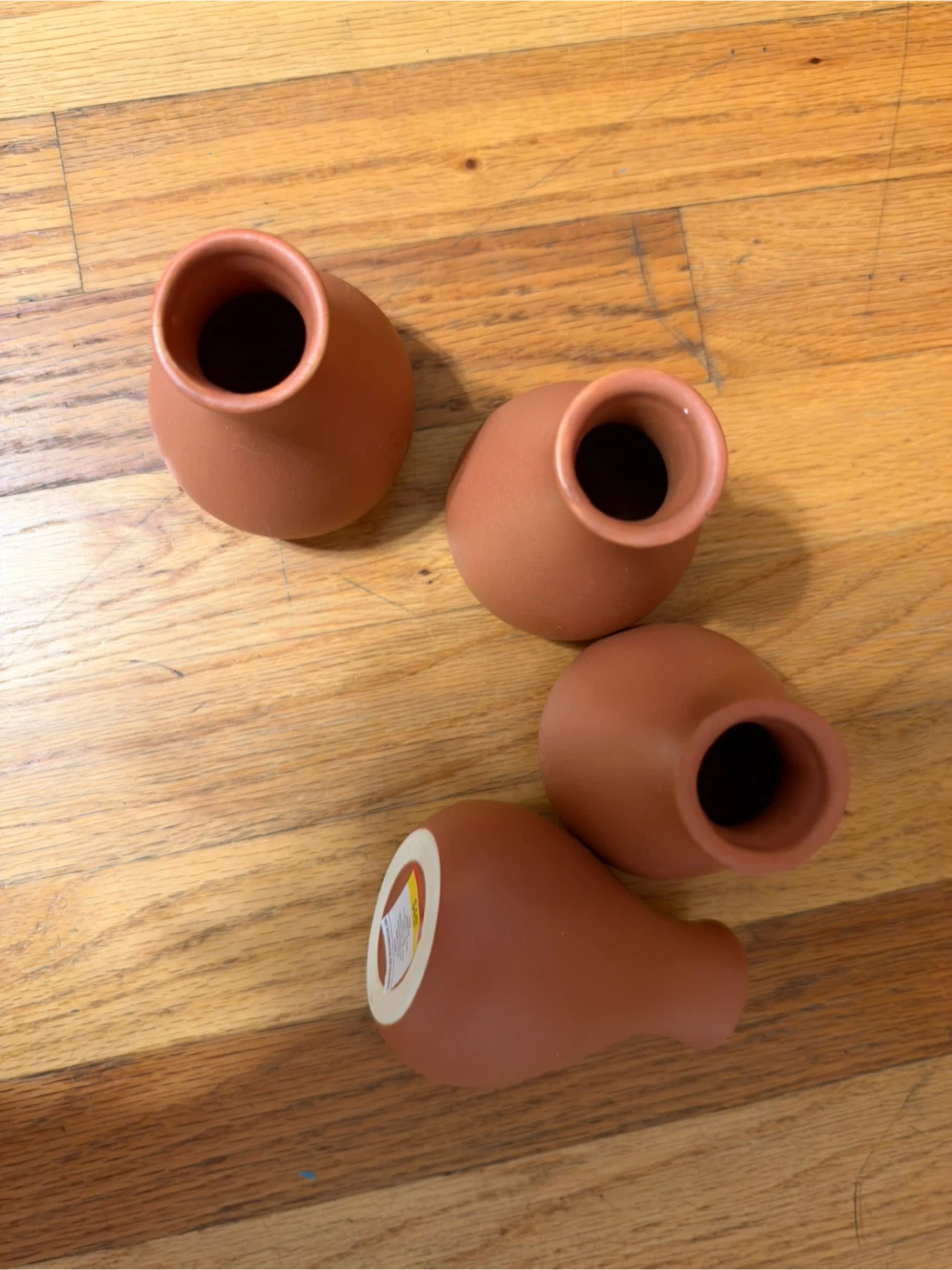 Set of 4 Small Terracotta Vases - photo 2