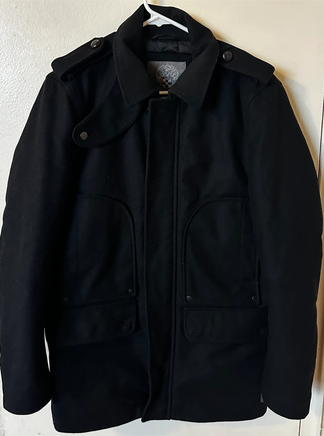 Vince Camuto Black Wool Blend Coat