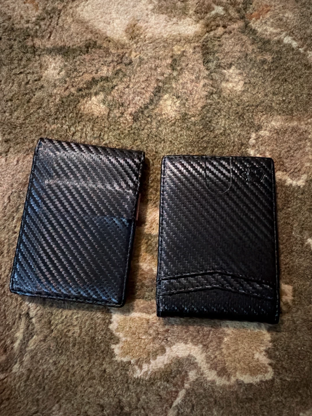 Two Carbon Fibre Pattern Wallets