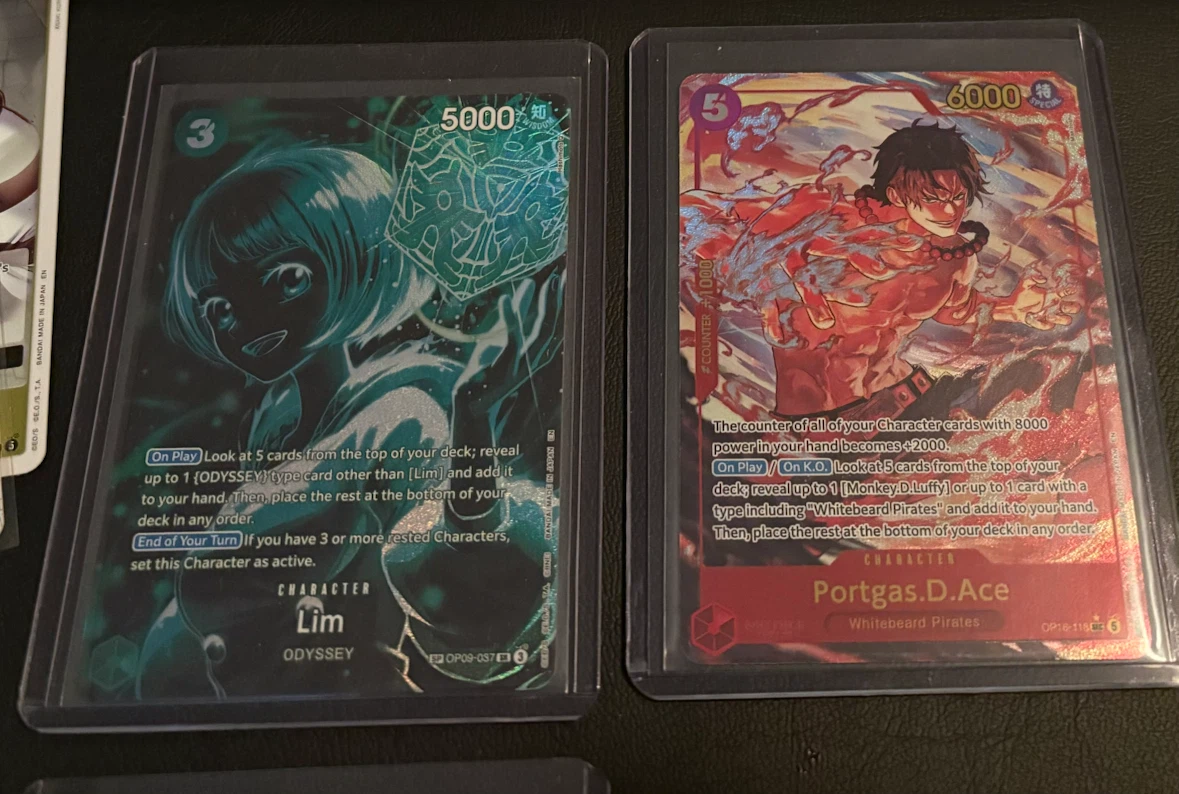 One Piece TCG Lim and Portgas D. Ace Cards