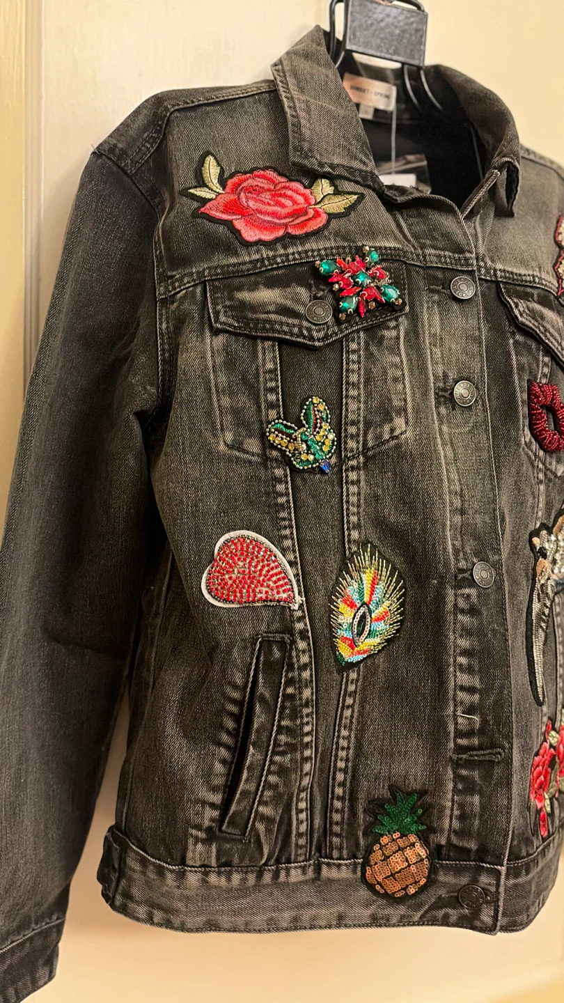 Sunset + Spring Beaded Patch Denim Jacket - photo 2