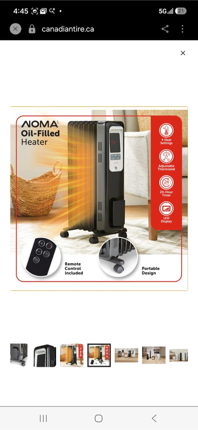 NOMA Oil-Filled Heater with Remote - photo 5