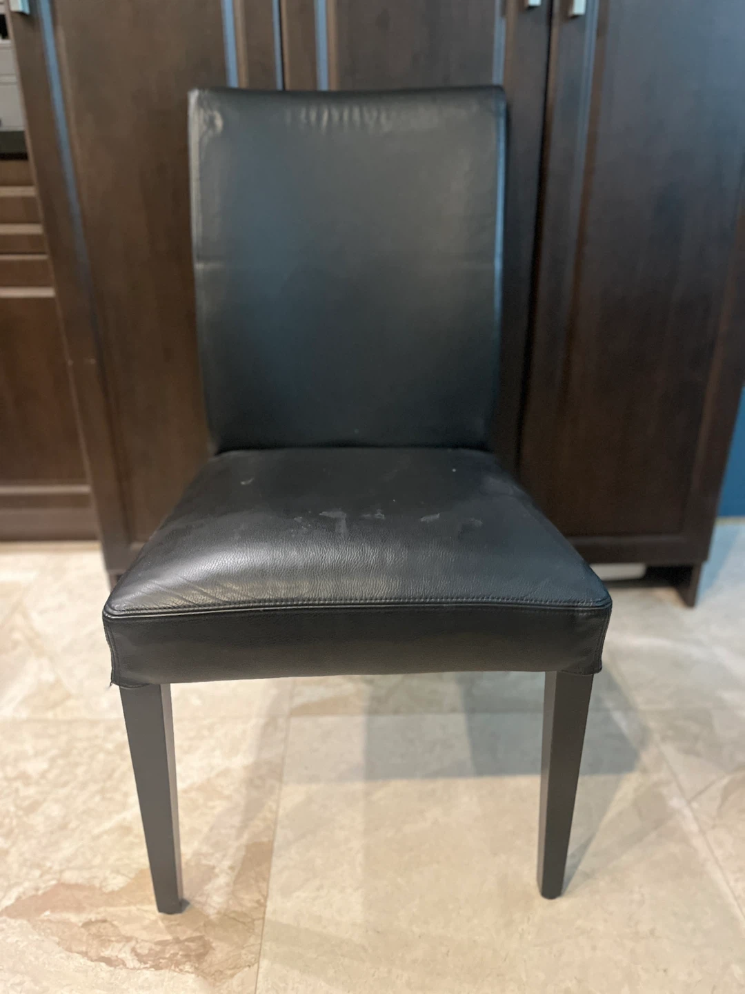 8 Black Faux Leather Dining Chairs