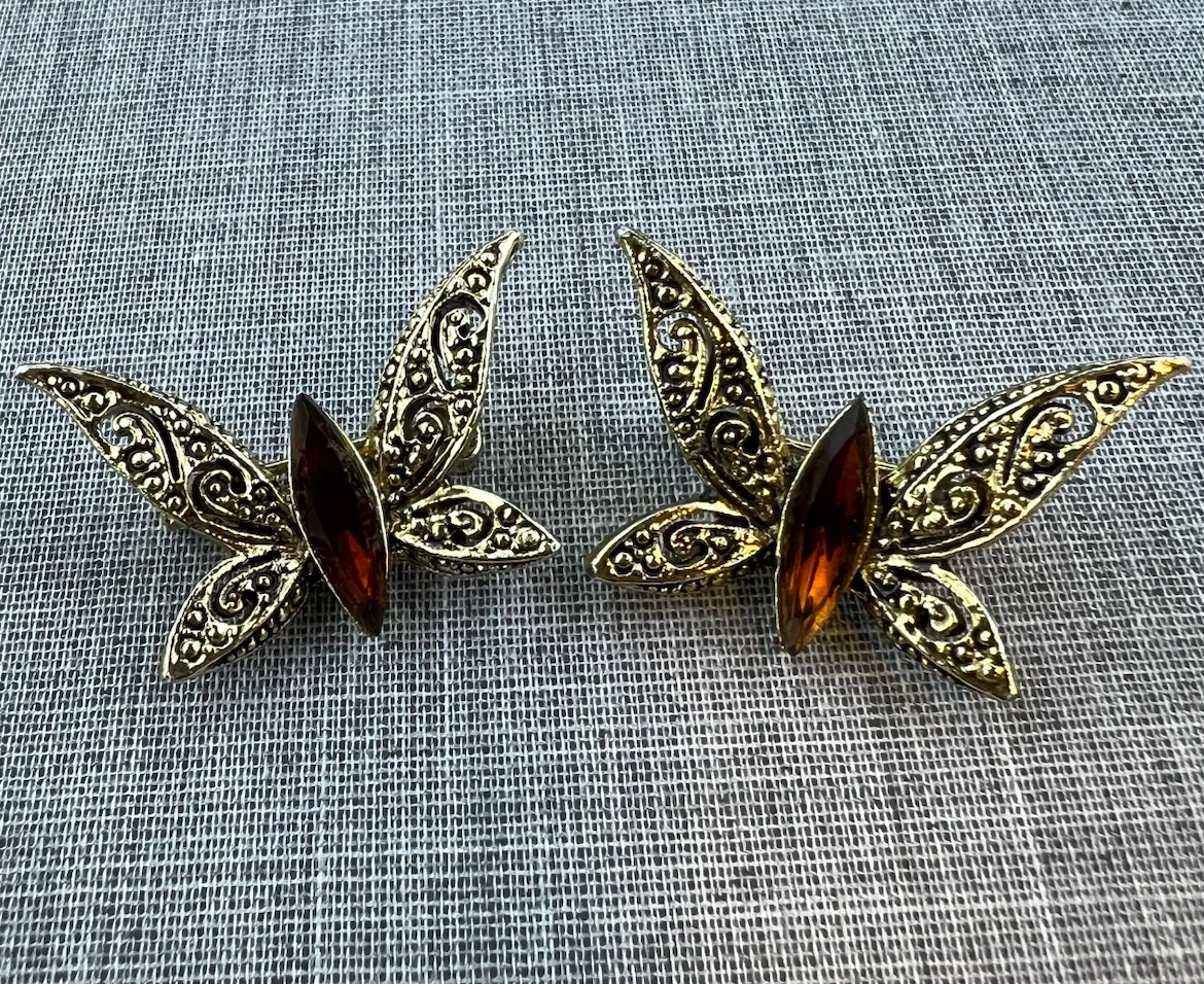 Vintage Gold Filigree Butterfly Scatter Pins
