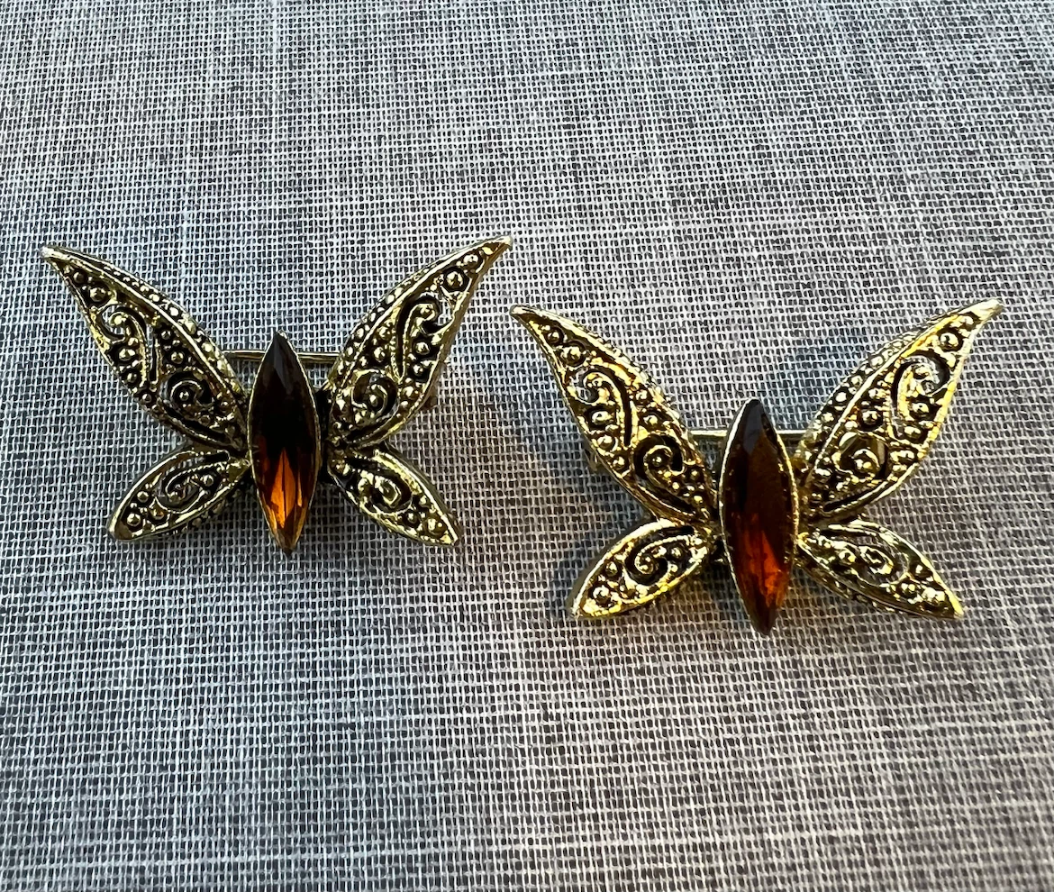 Vintage Gold Filigree Butterfly Scatter Pins - photo 5
