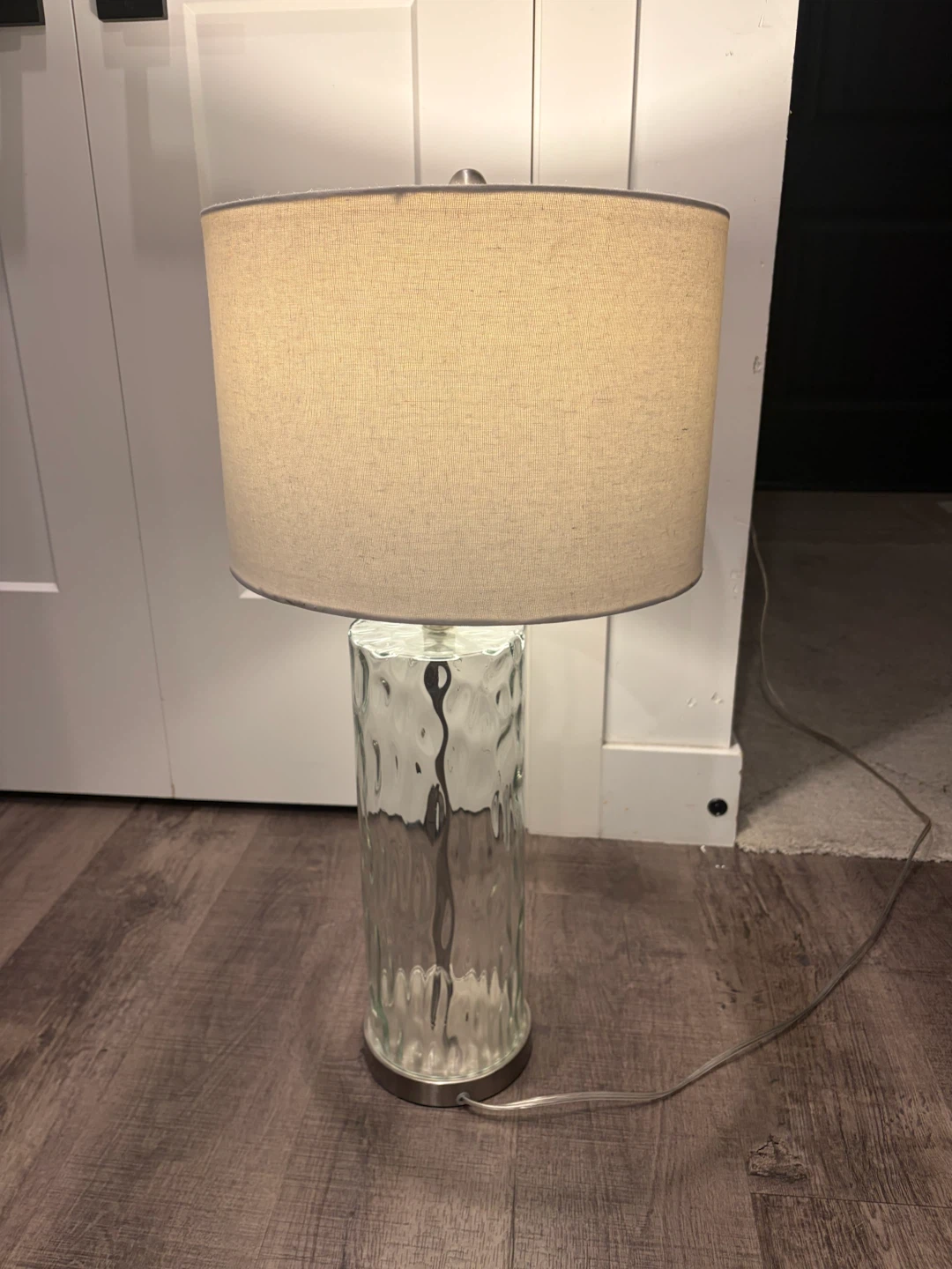 glass base table lamp