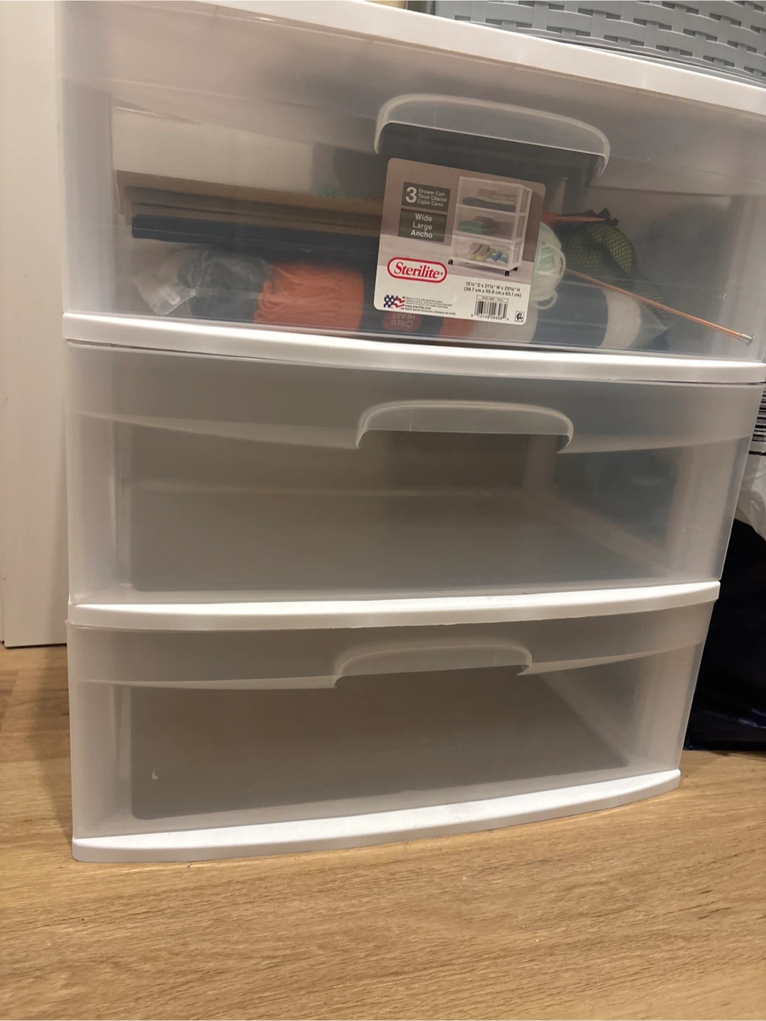 Sterilite 3-Drawer Wide Cart