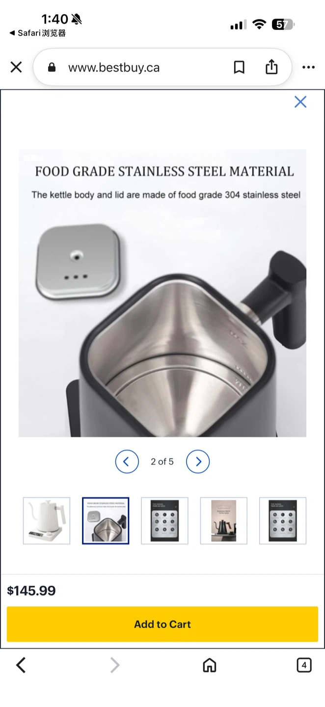 White Electric Gooseneck Kettle KT90 Pro - photo 2
