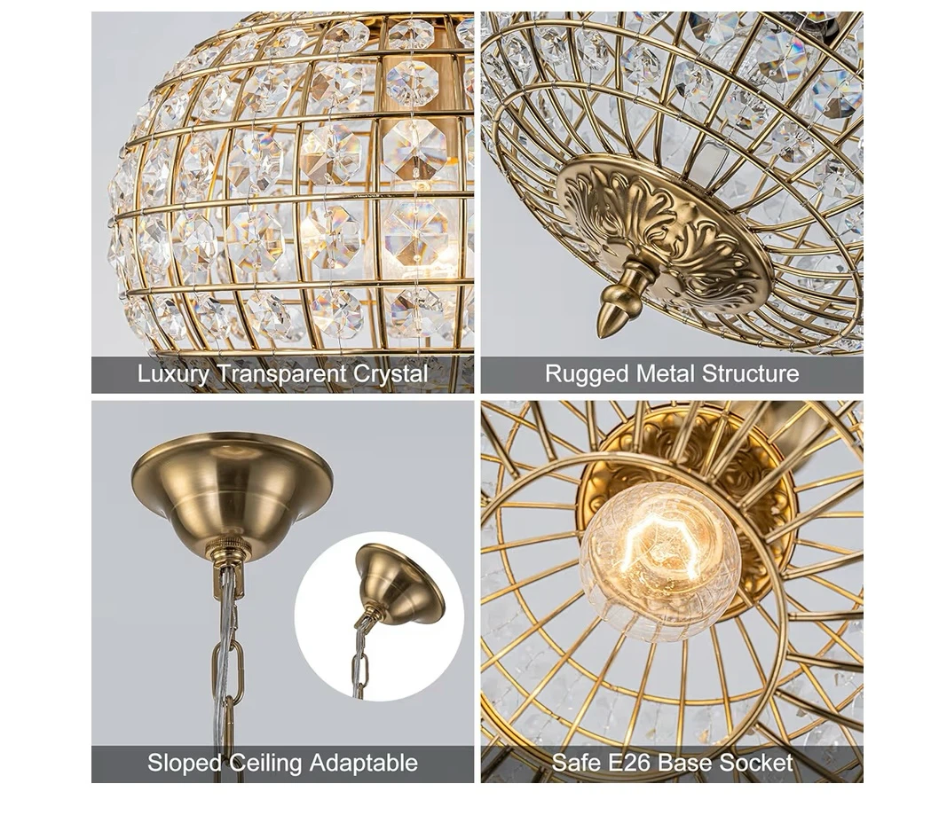Crystal Globe Pendant Light Chandelier - photo 4