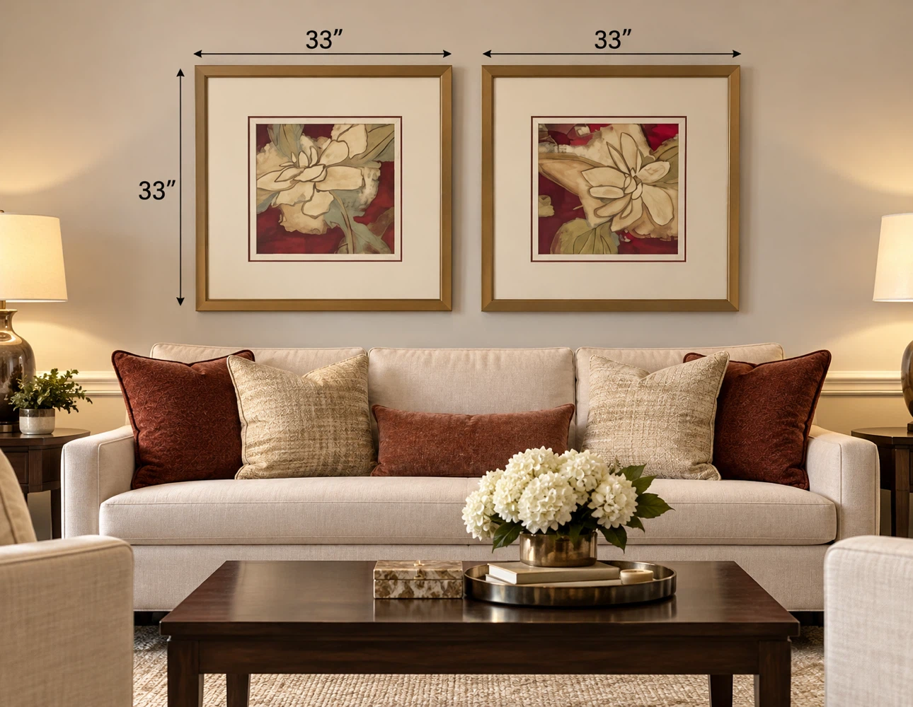 Set of Two Floral Framed Wall Art Prints