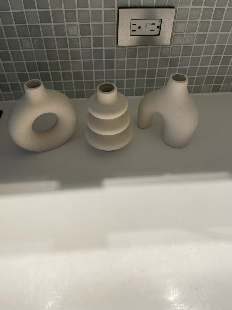 Set of 3 Modern Minimalist Ceramic  & stoneware Vases
