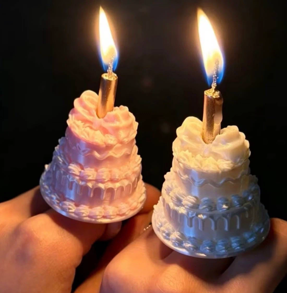 Cake Ring Candle Holders – Set of 2 (White + Pink) $12 for 2 - photo 2