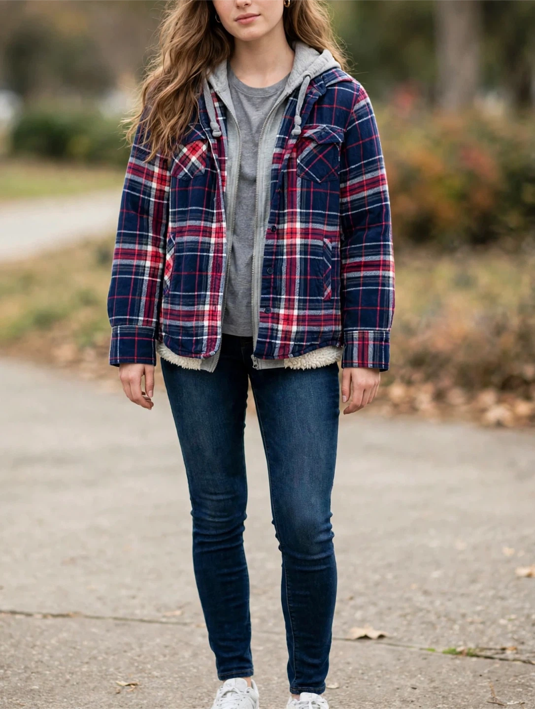 Natural Reflections Plaid Flannel Hooded Jacket - photo 2