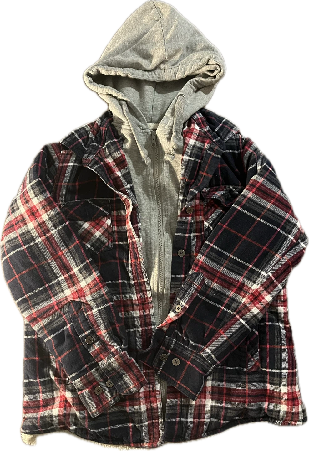 Natural Reflections Plaid Flannel Hooded Jacket - photo 3