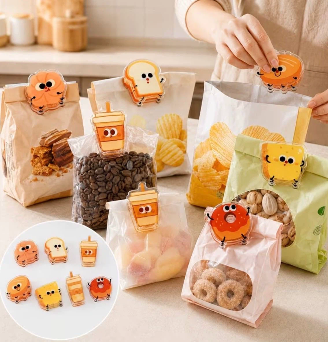 Cute Food Bag Clips, Set of 7 - photo 2
