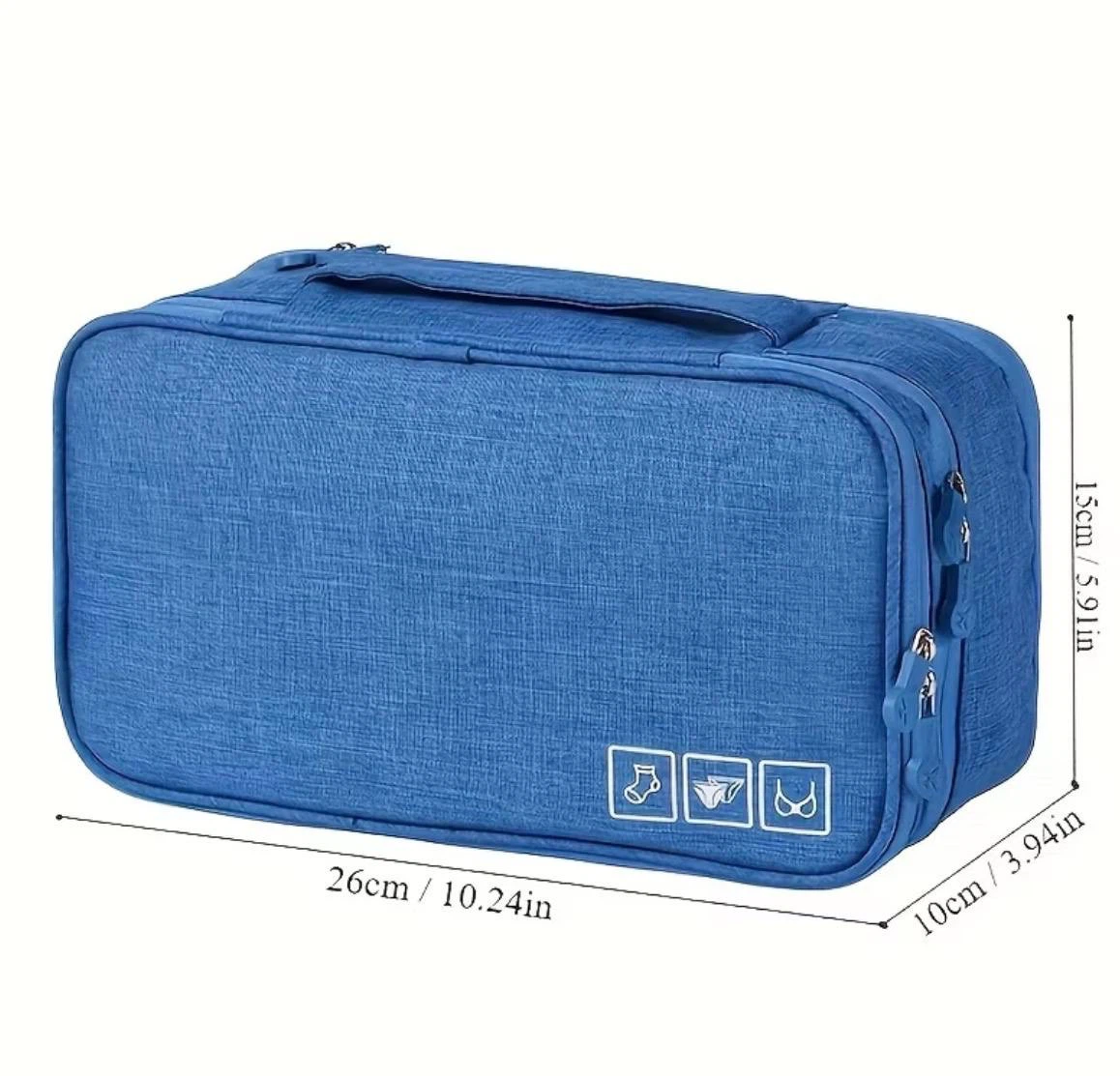 Blue Travel Organizer Bag for Bras, Underwear & Socks - photo 2