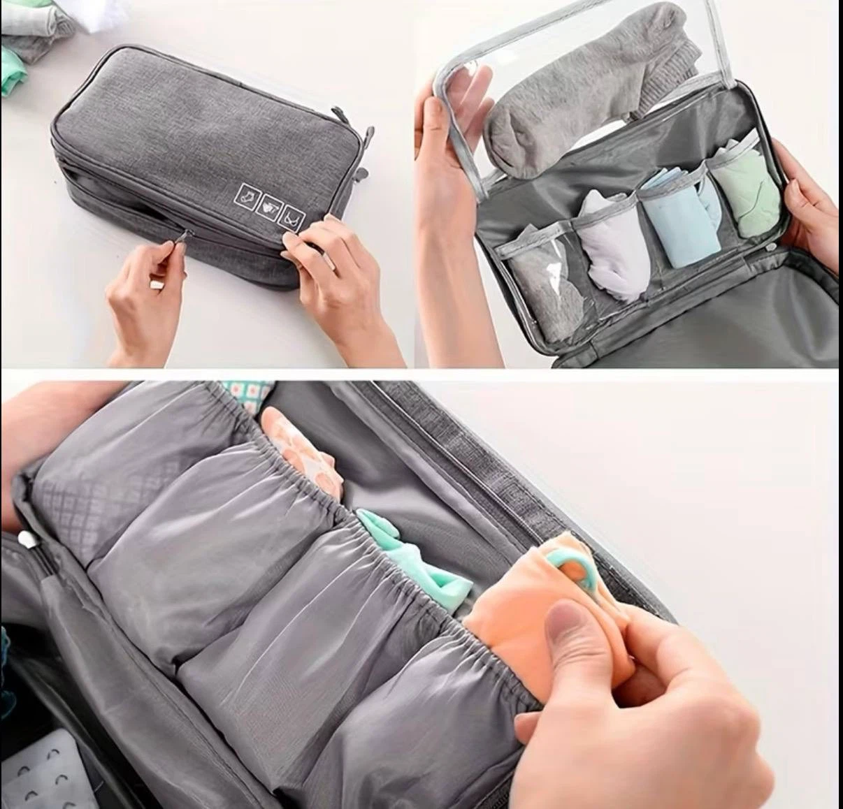 Blue Travel Organizer Bag for Bras, Underwear & Socks - photo 5