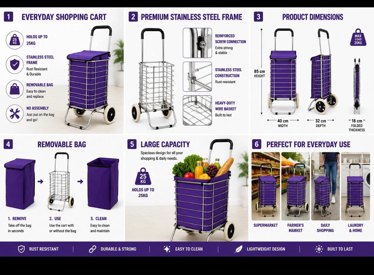 Everyday Purple Shopping Cart