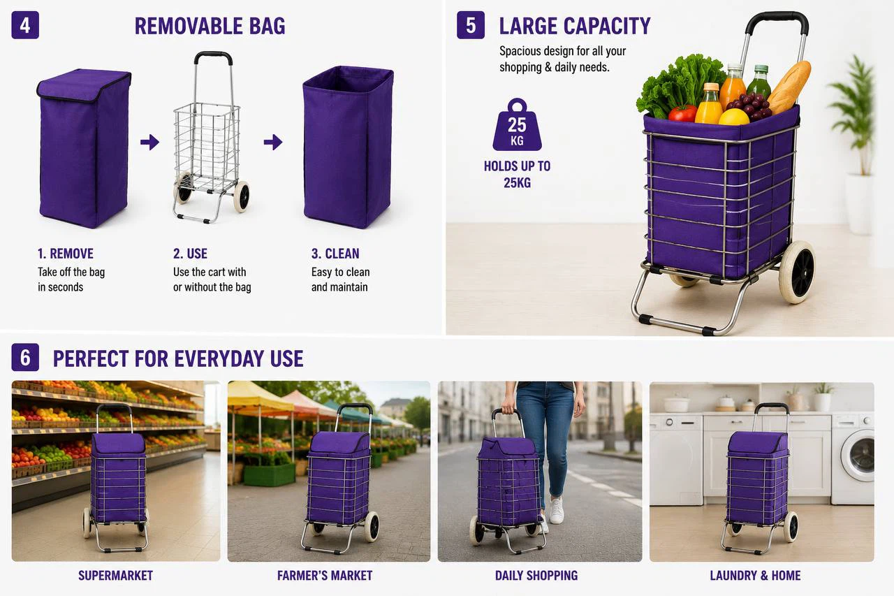 Everyday Purple Shopping Cart - photo 3