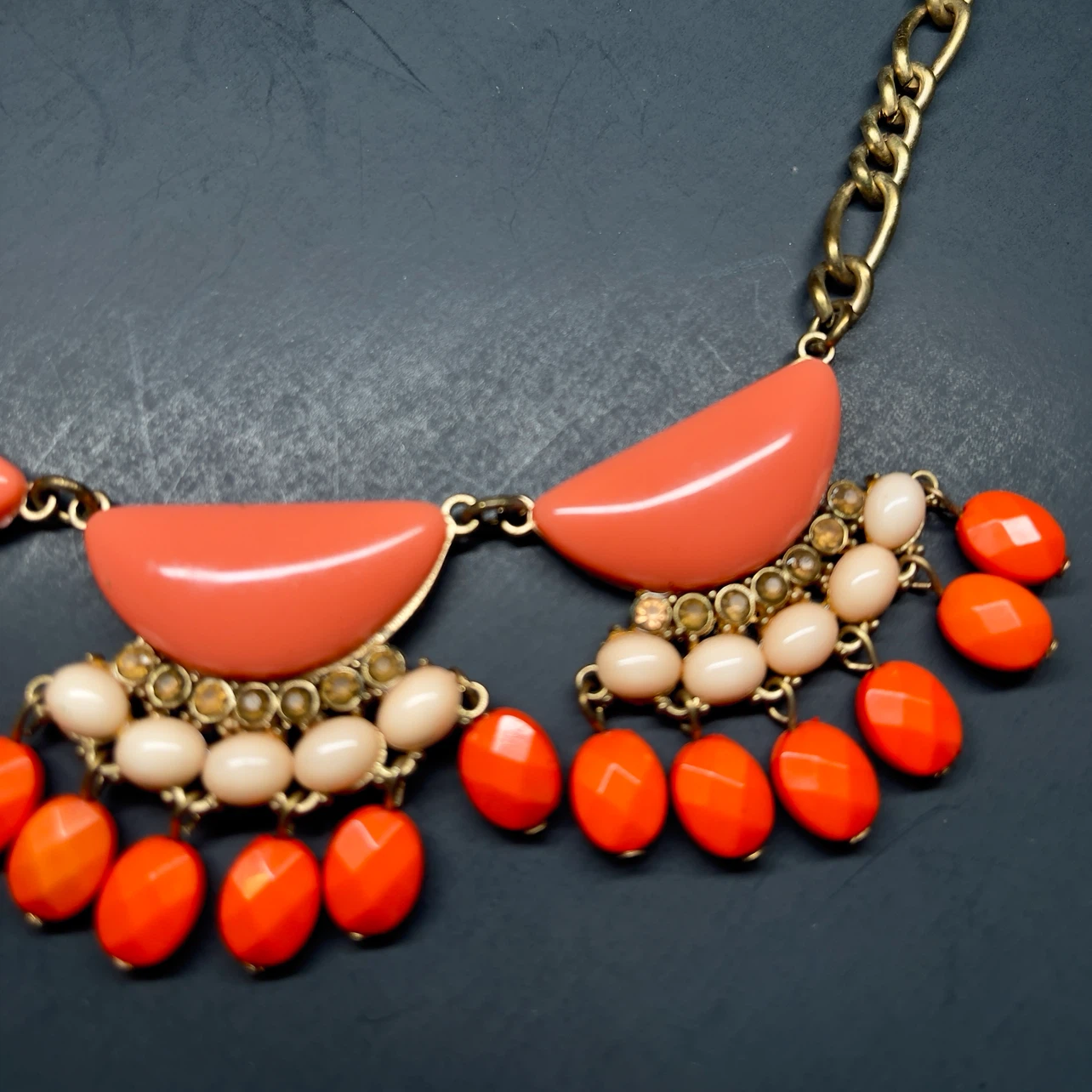 Orange and Cream Statement Necklace - photo 2