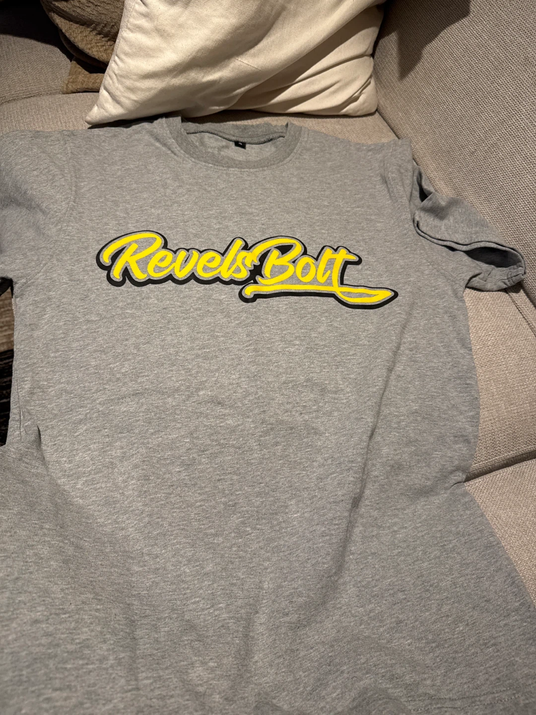 Revels Bolt Grey T-Shirt Size small