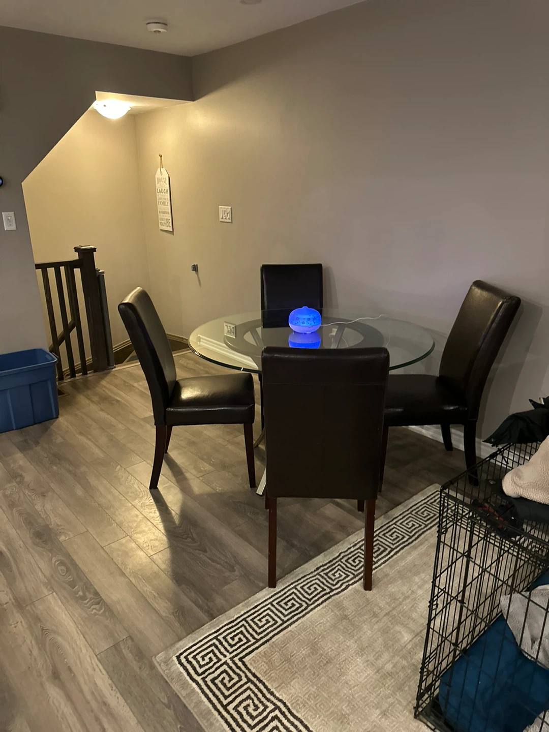 Glass Dining Table with 4 Chairs
