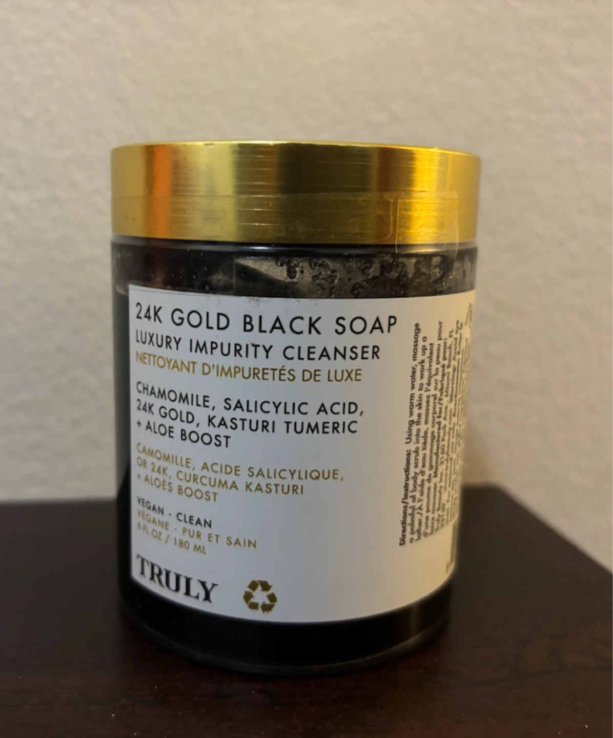 NEW-Truly 24K Gold Black Soap Luxury Impurity Cleanser
