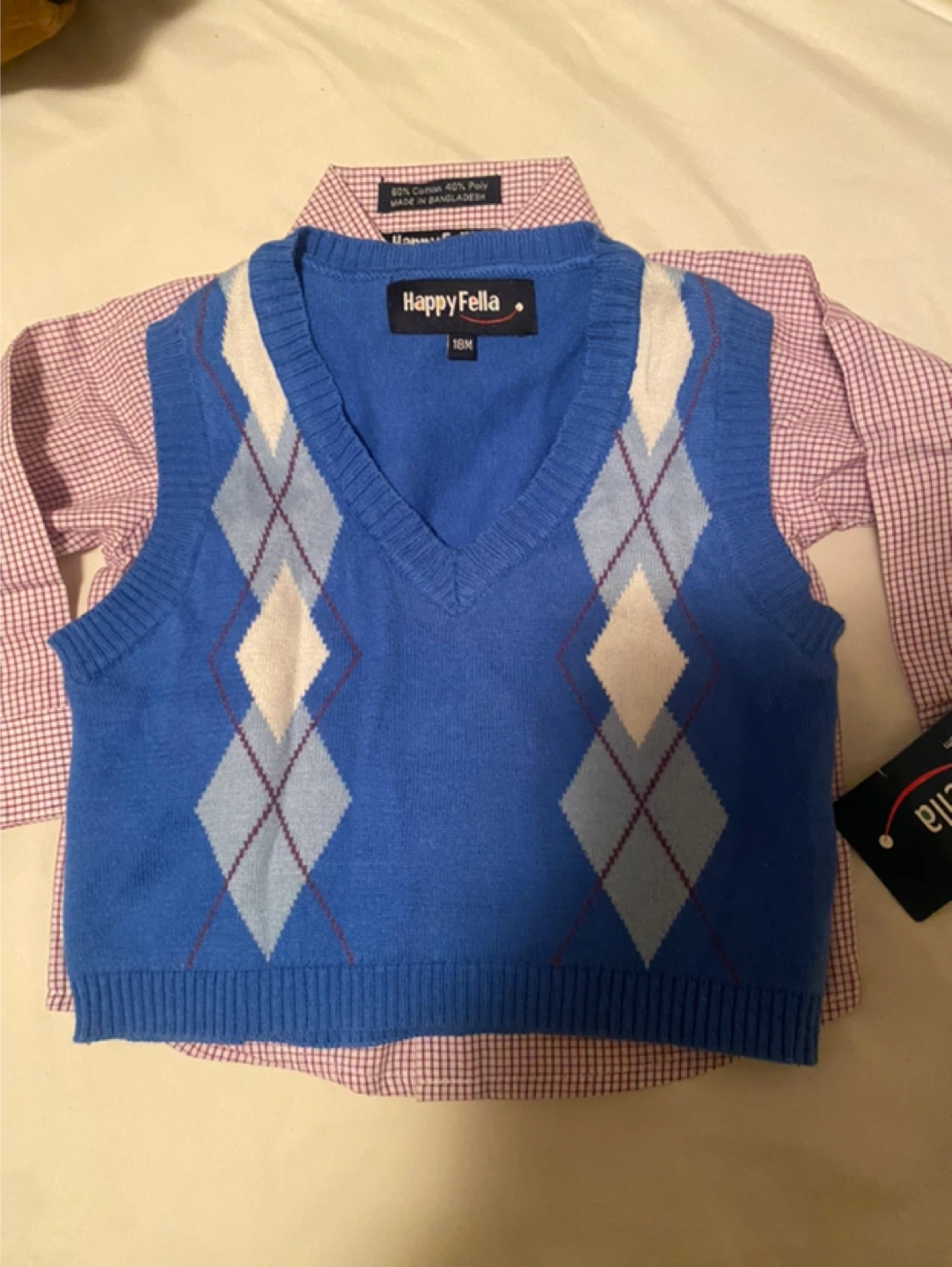 Happy Fella Shirt and Sweater Vest Set 18M
