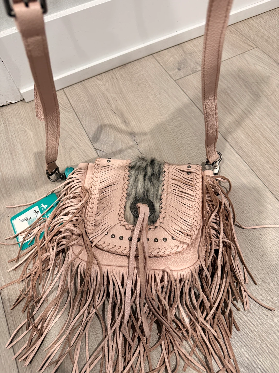 Montana West Pink Leather Fringe Crossbody Bag - photo 2