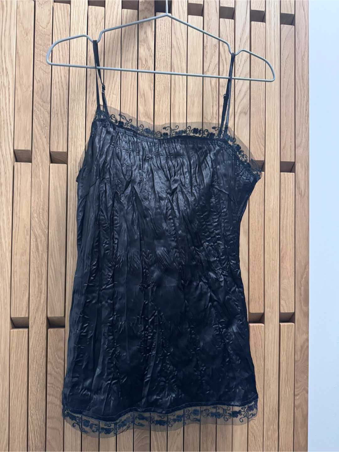 Free lace trimmed black tank top