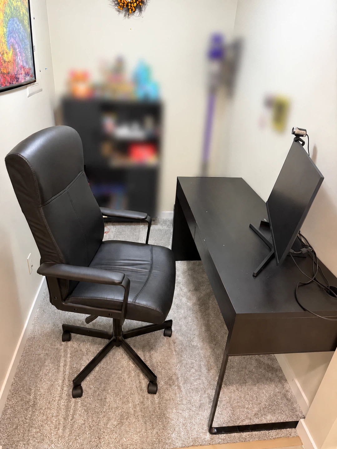 Black Office Desk and Chair Set – $130 - photo 3