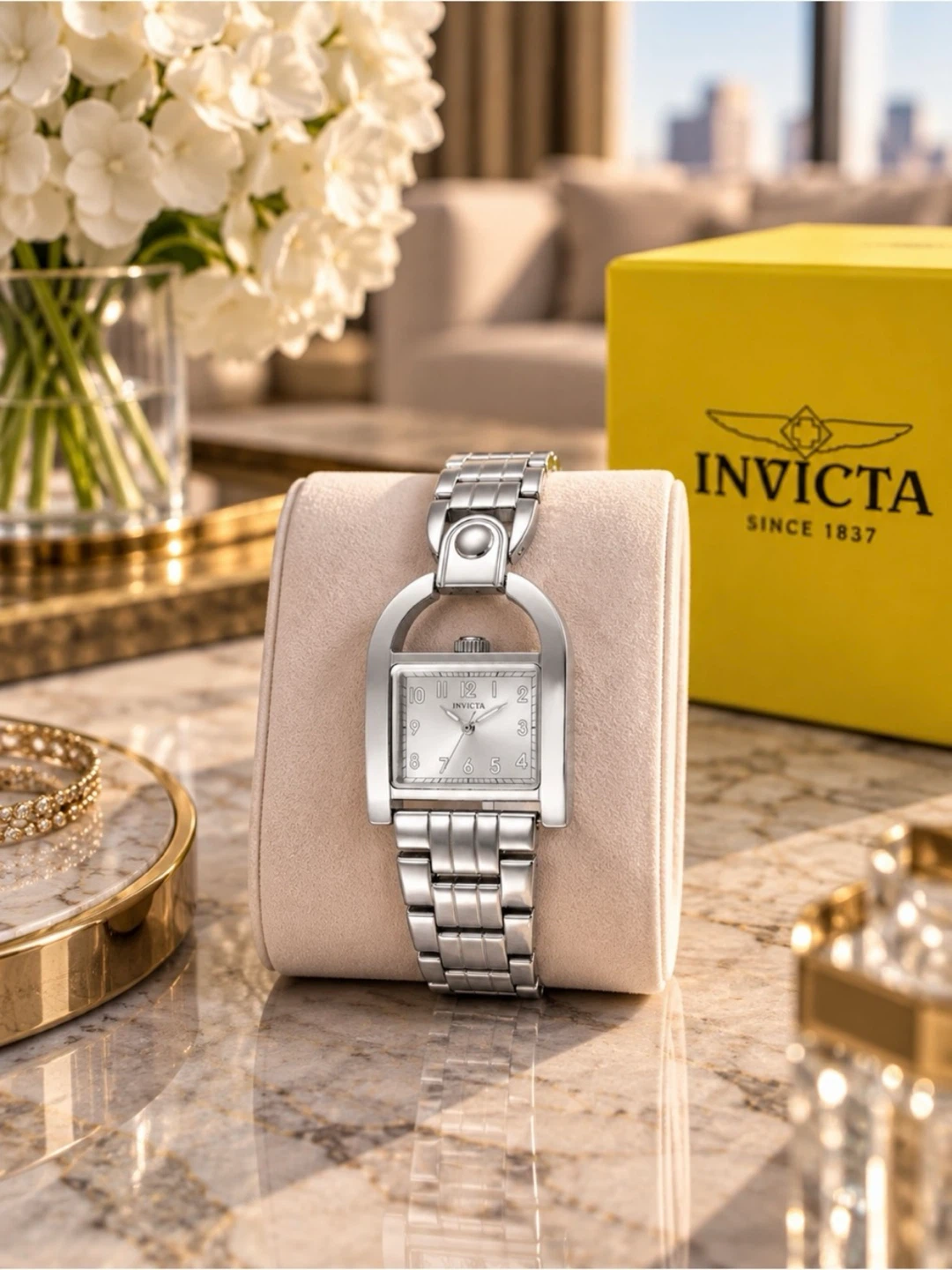 Invicta Wildflower Silver Stirrup Watch 28mm NEW