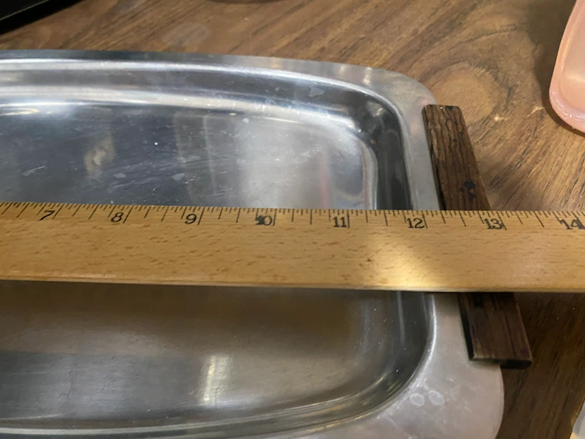 Stainless Steel Serving Tray with Wooden Handles - photo 2